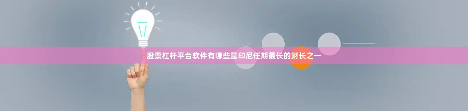 股票杠杆平台软件有哪些是印尼任期最长的财长之一